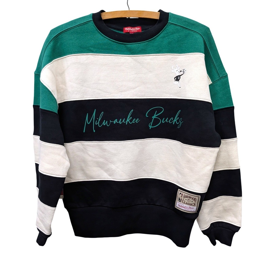 Mitchell & Ness NWT Milwaukee Bucks Hardwood Classics Sweatshirt- Women's XS